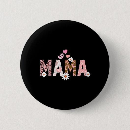 Mama Mini Bloemend Moeder Me Moeder Dochter Matchi Ronde Button 5,7 Cm (Voorkant)