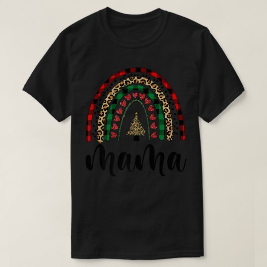 Mama Mini Boho Kerstregenboogmoeder Dochter M T-shirt (Design voorkant)