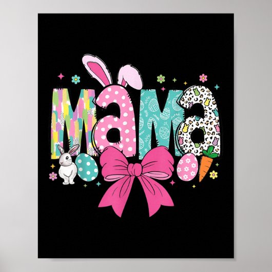 Mama Mini Pasen Matching Mama Bunny Paasdag Poster (Voorkant)
