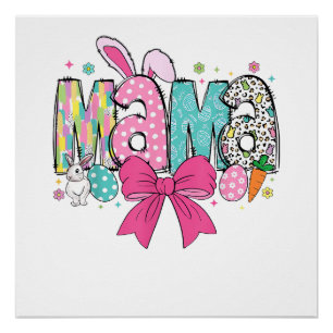 Mama Mini Pasen Matching Mama Bunny Pasen Dag T- Perfect Poster