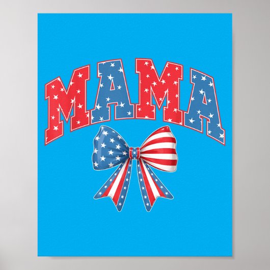 Mama Mini Schattig 4 juli Moeder Kinderen Amerikaa Poster (Voorkant)