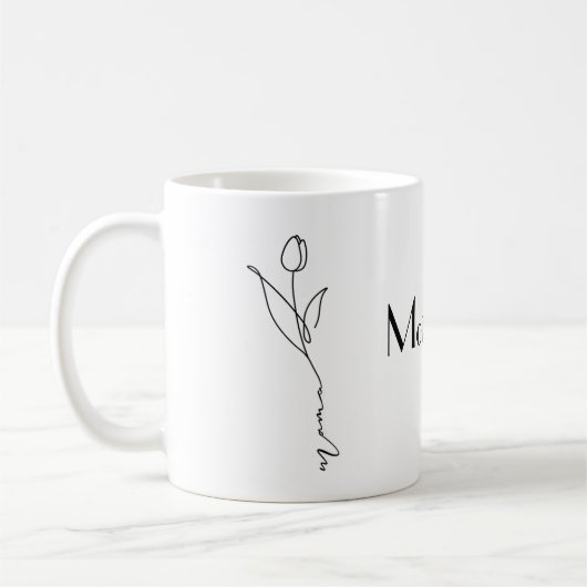 Mama | Minimaal chique script en Mok van bloemen (Links)