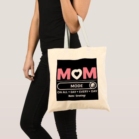 Mama Mode de Hele Dag, Elke Dag Moederdag Tote Bag (Voorkant (product))