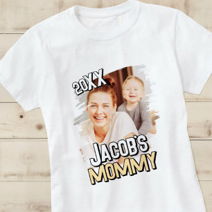 Mama Modern Eenvoudige Grunge Custom Baby Foto T-shirt