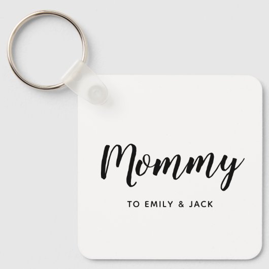 mama | Modern mam Kinder Names Sleutelhanger moede (Voorkant)