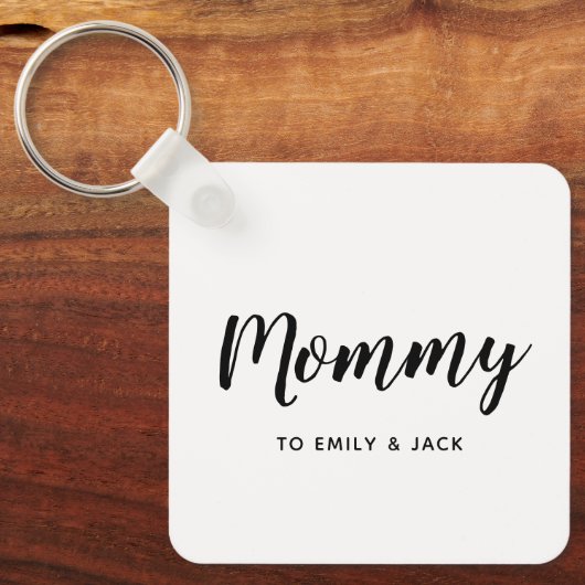 mama | Modern mam Kinder Names Sleutelhanger moede (Voorkant)