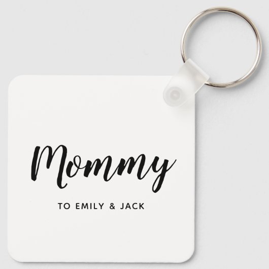 mama | Modern mam Kinder Names Sleutelhanger moede (Achterkant)