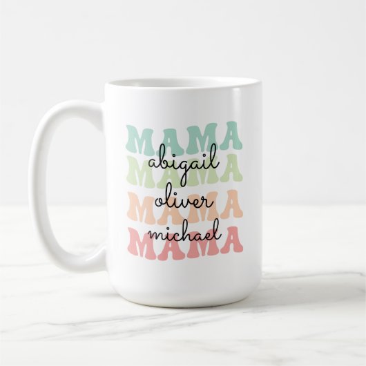 Mama Modern mama Kinder Names Moederdag Gift Koffiemok (Links)