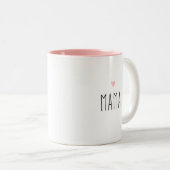 Mama | Moderne aangepaste hartkleur mam Tweekleurige Koffiemok (Voorkant rechts)