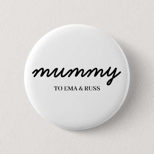 Mama | Moderne Aangepaste Kinderen Namen Liefdevol Ronde Button 5,7 Cm (Voorkant)