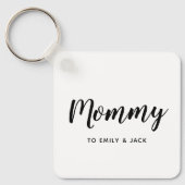 Mama | Moderne Moeder Kinderen Namen Sleutelhanger (Voorkant)