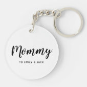 mama | Moderne Moederdag van Kinder namen voor mam Sleutelhanger (Achterkant)