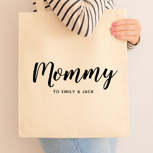 mama   Moderne Moederdag van Kinder namen voor mam Tote Bag