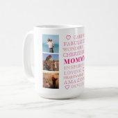 Mama Moderne Typografie Familie Fotocollage Koffiemok (Voorkant links)