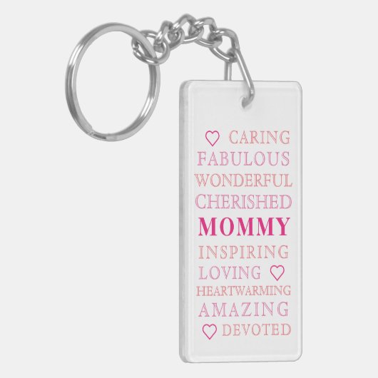 Mama Moderne Typografie Foto Sleutelhanger (Voorkant Links)