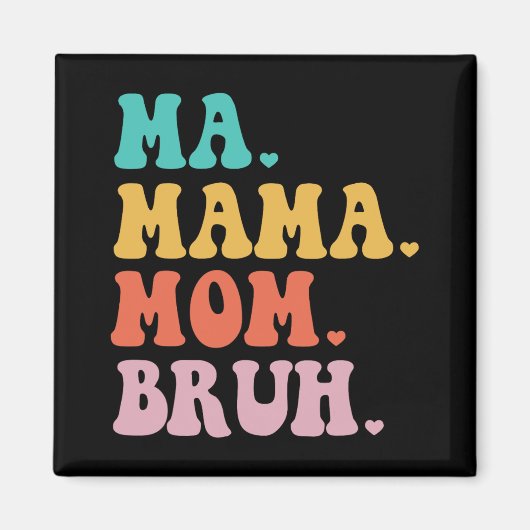 Mama Moeder Bruh Hart Mama Leven Jongens Leuke Moe Magneet (Voorkant)