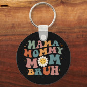 Mama Moeder Bruh Retro Groovy Moederdag Cadeaus Vr Sleutelhanger (Voorkant)