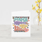 Mama Moeder Bruh Retro Groovy Moederdag  Mo Kaart (Gele Bloem)