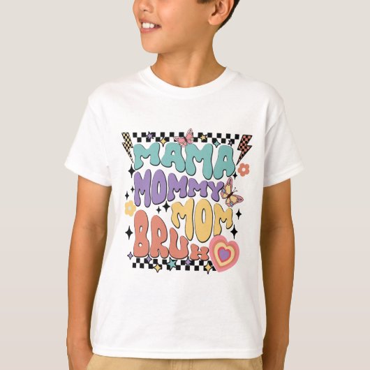 Mama Moeder Bruh Retro Groovy Moederdag Mo T-shirt (Voorkant)