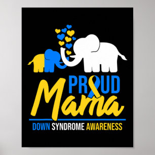 Mama Moeder Down Syndroom Bewustzijnsdag Cute Olif Poster