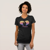 Mama - moeder en kind Retro Heart Silhouette T-shirt (Voorkant volledig)