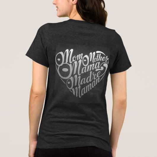 Mama Moeder Mama Charcoal Black Tri-Blend Shirt (Achterkant)