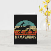 Mama moeder mama dinosaurus grappig 3 drie kindere kaart (Gele Bloem)