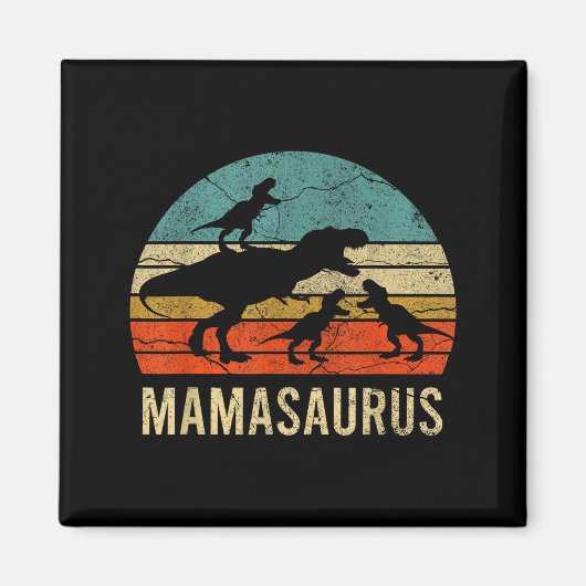 Mama moeder mamasaurus dinosaurus grappig 3 drie k magneet (Voorkant)