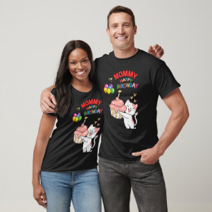 Mama Moeder Verjaardag Kat Kaars Ballonnen T-shirt