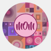 MAMA, MOEDER, VROUWEN, VERJAARDAG, CADEAU ZILVER G RONDE STICKER (Voorkant)