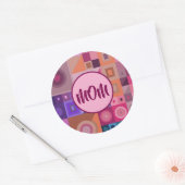MAMA, MOEDER, VROUWEN, VERJAARDAG, CADEAU ZILVER G RONDE STICKER (Envelop)