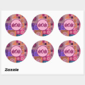 MAMA, MOEDER, VROUWEN, VERJAARDAG, CADEAU ZILVER G RONDE STICKER (Vel)
