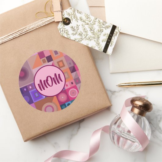MAMA, MOEDER, VROUWEN, VERJAARDAG, CADEAU ZILVER G RONDE STICKER (Geschenken)