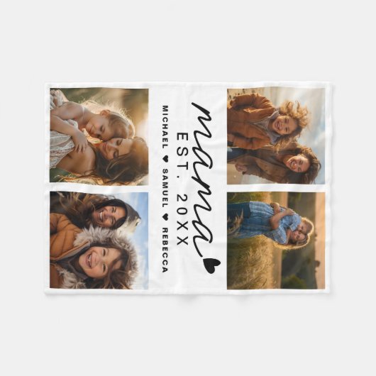 Mama moederdag 4 afbeeldingen fleece deken (Voorkant (Horizontaal))