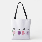 MAMA Moederdag Cadeau met Vlinders en Bloem Tote Bag (Achterkant)