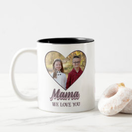 Mama Moederdag Heart Foto Gift van Kinderen Tweekleurige Koffiemok