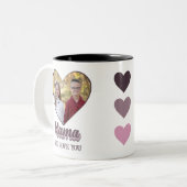 Mama Moederdag Heart Foto Gift van Kinderen Tweekleurige Koffiemok (Voorkant links)