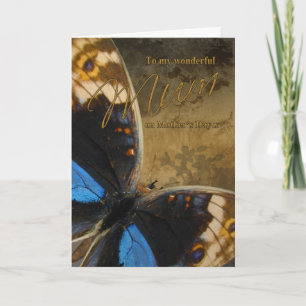 Mama, Moederdag Kaart met vlinders