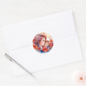 Mama Moederdag Mooie moeder met kind Ronde Sticker (Envelop)