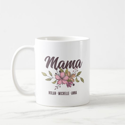 Mama Moederdag Personalized with Names Koffiemok (Links)