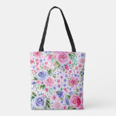 Mama Moederdag Roze Waterverf Bloemen Tote Bag (Achterkant)