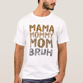 Mama Moeders Mama Moeder Funny Luipaard Vintage Mo T-shirt