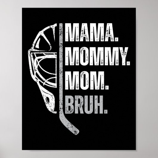 Mama Moedertje Moeder Vrouw Dames IJshockey Moeder Poster (Voorkant)