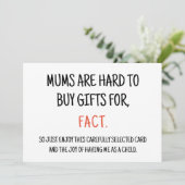 Mama moeilijk om voor te kopen Funny Mama Verjaard Kaart (Staand voorkant)