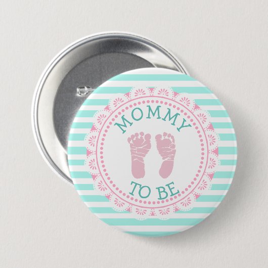 Mama moet Baby shower Button worden (Voorkant /achterkant)