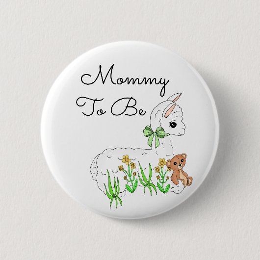 Mama moet Llama zijn met Teddy Bear Ronde Button 5,7 Cm (Voorkant)