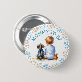 Mama moet zijn | Baby shower van Baby en Dachshund Ronde Button 5,7 Cm (Voorkant /achterkant)
