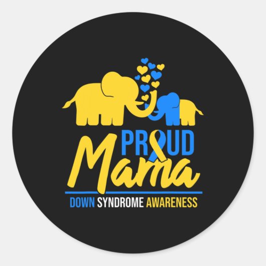 Mama Mom Down Syndrome Awareness Day Schattigee Ol Ronde Sticker (Voorkant)