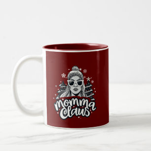 Mama Momma Claus Sinterklaas Grappige Kerstmis Tweekleurige Koffiemok