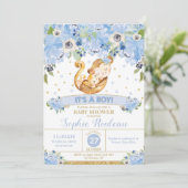 Mama Monkey en Baby Monkey Baby shower Baby Boy Kaart (Staand voorkant)